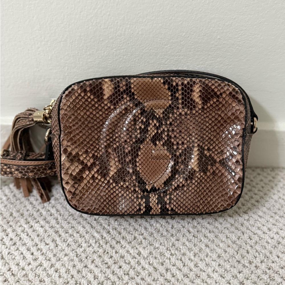 Gucci Disco Brown Snakeskin Crossbody Bag